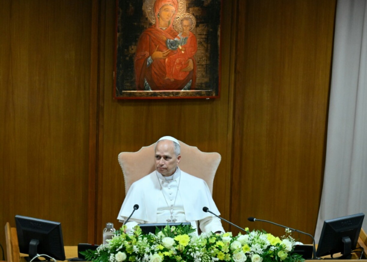 Le pape Léon XIV lors de la présentation de sa première encyclique