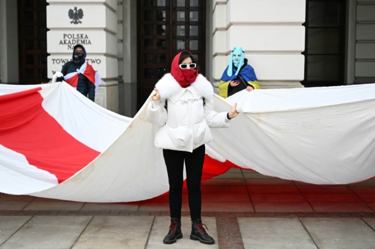 In Warsaw, some exiled opposition activists hid their identity for fear of reprisals against their families