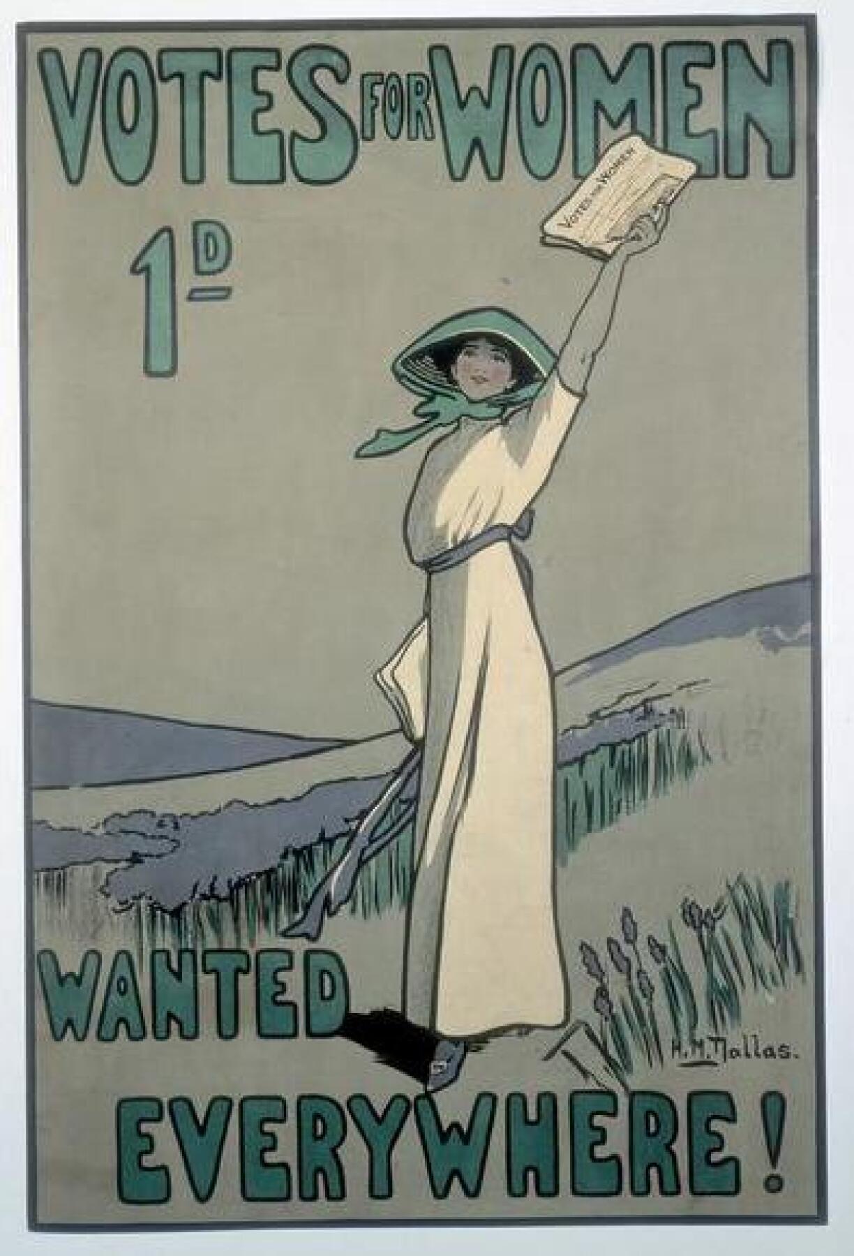 A British poster advocating votes for women in 1909.