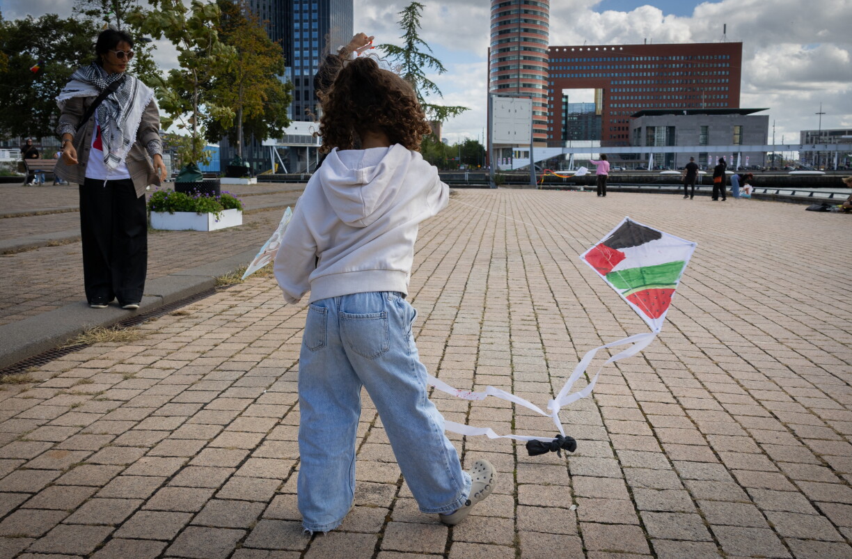 Kites were flown in different cities across the Netherlands in solidarity with children in Gaza, on 5 September 2026 in Amsterdam, Netherlands.
