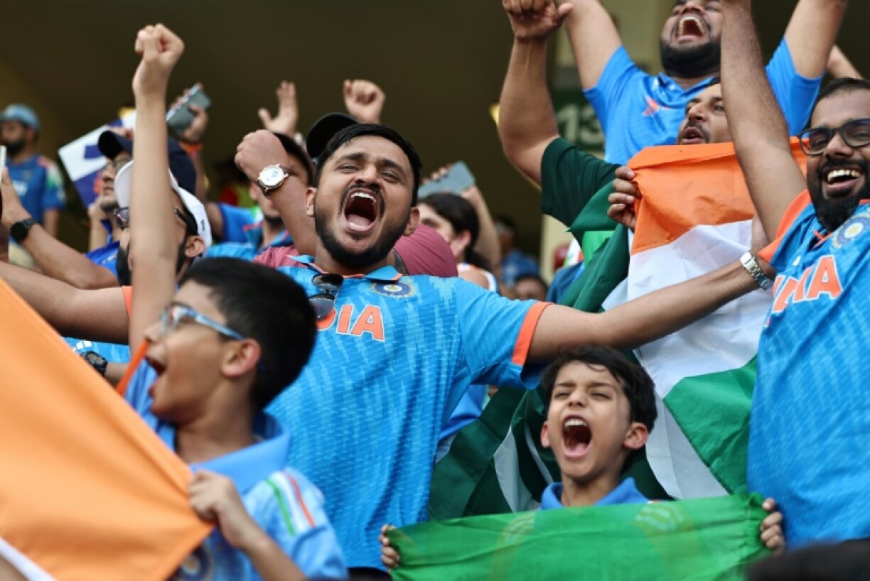 India fans at the high-profile clash with Pakistan in Dubai
