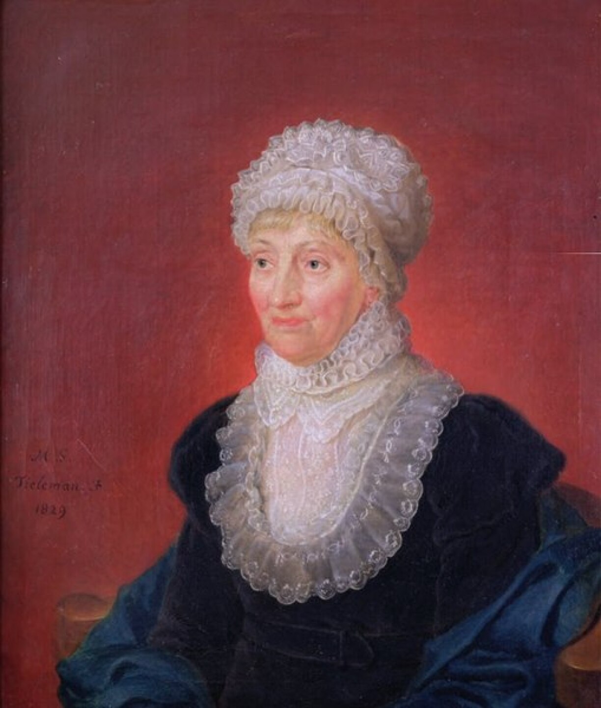 Caroline Herschel, ca. 1829. Oil painting by Melchior Gommar Tieleman