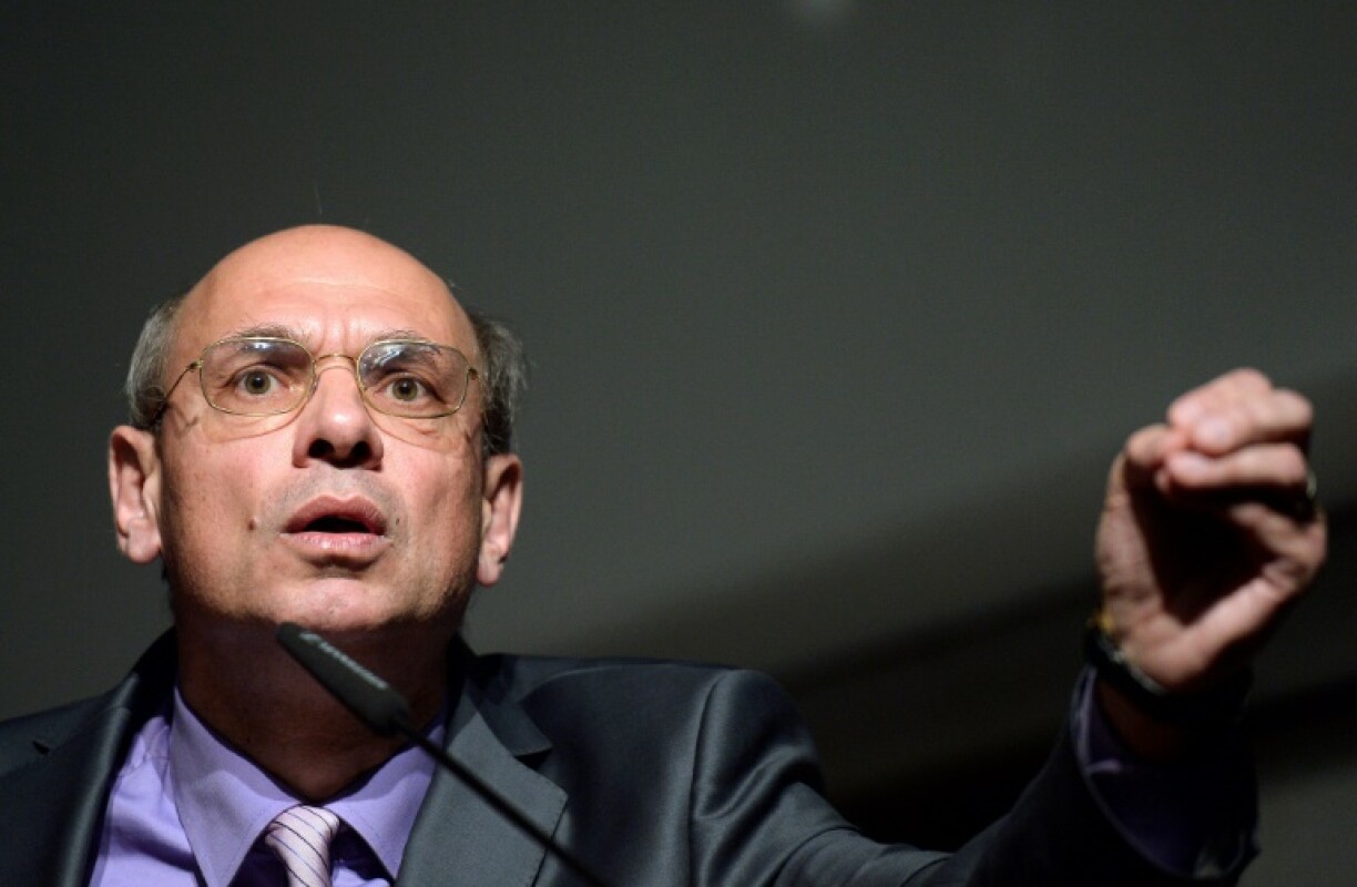Jean-Luc Schaffhauser, alors candidat du FN à la mairie de Strasbourg, lors d'un meeting électoral à Strasbourg le 12 mars 2014