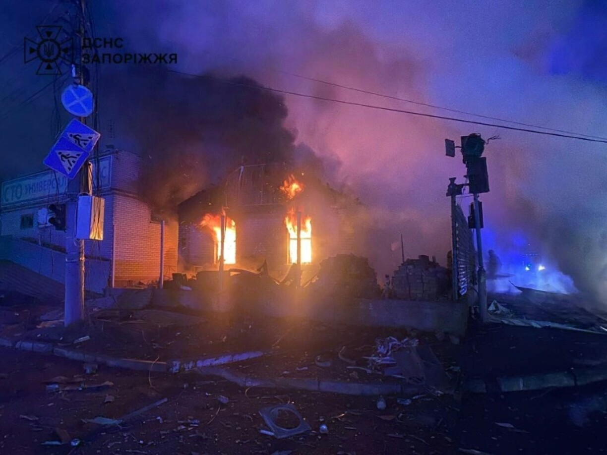 The Russian strike killed at least 10 people in Zaporizhzhia, in southern Ukraine, authorities say