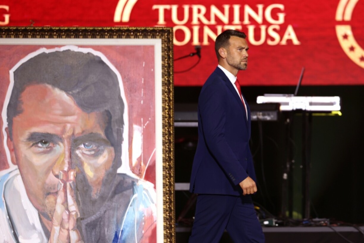 Lors de la cérémonie d'hommage à Charlie Kirk en Arizona, le 21 septembre 2025