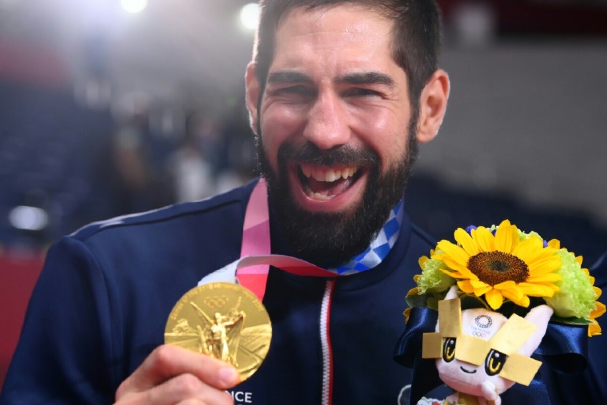 Nikola Karabatic sacré champion olympique de hand avec les Bleus à Tokyo, le 7 août 2021