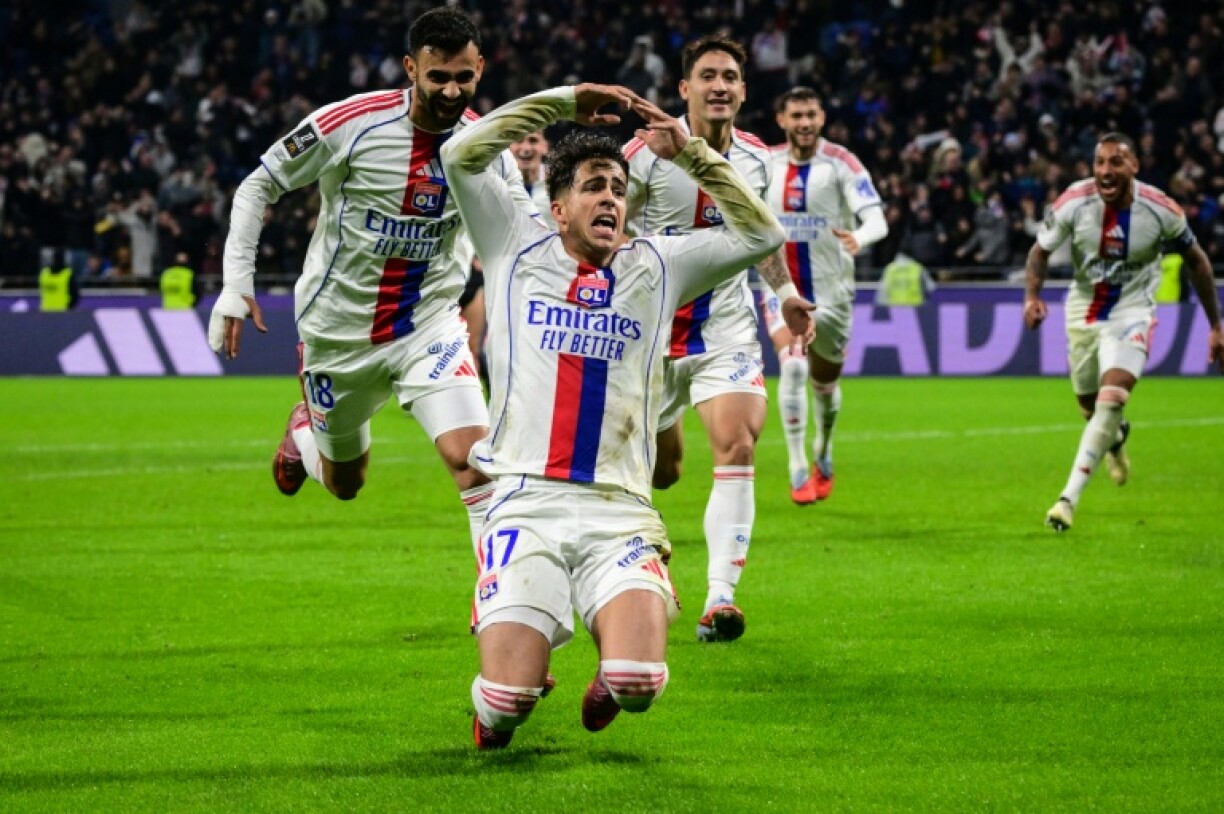 Afonso Moreira (C) grabbed all three points for Lyon in the 91st minute with a superb curling finish from the left of the box into the far top corner