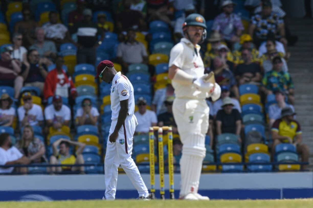 Justin Greaves (L) was the latest West Indies fielder to shell a catch as he dropped Travis Head when the Australian was on just 22