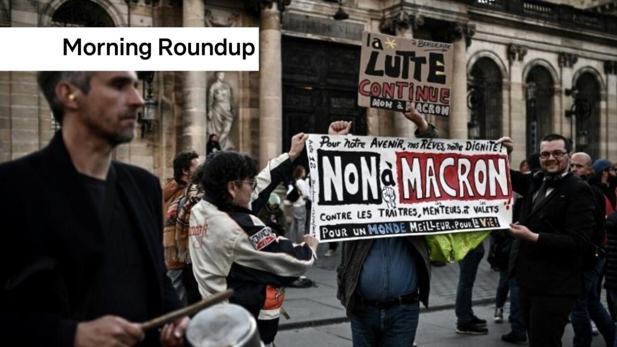 Some have taken to banging pots and pans during protests against President Emmanuel Macron