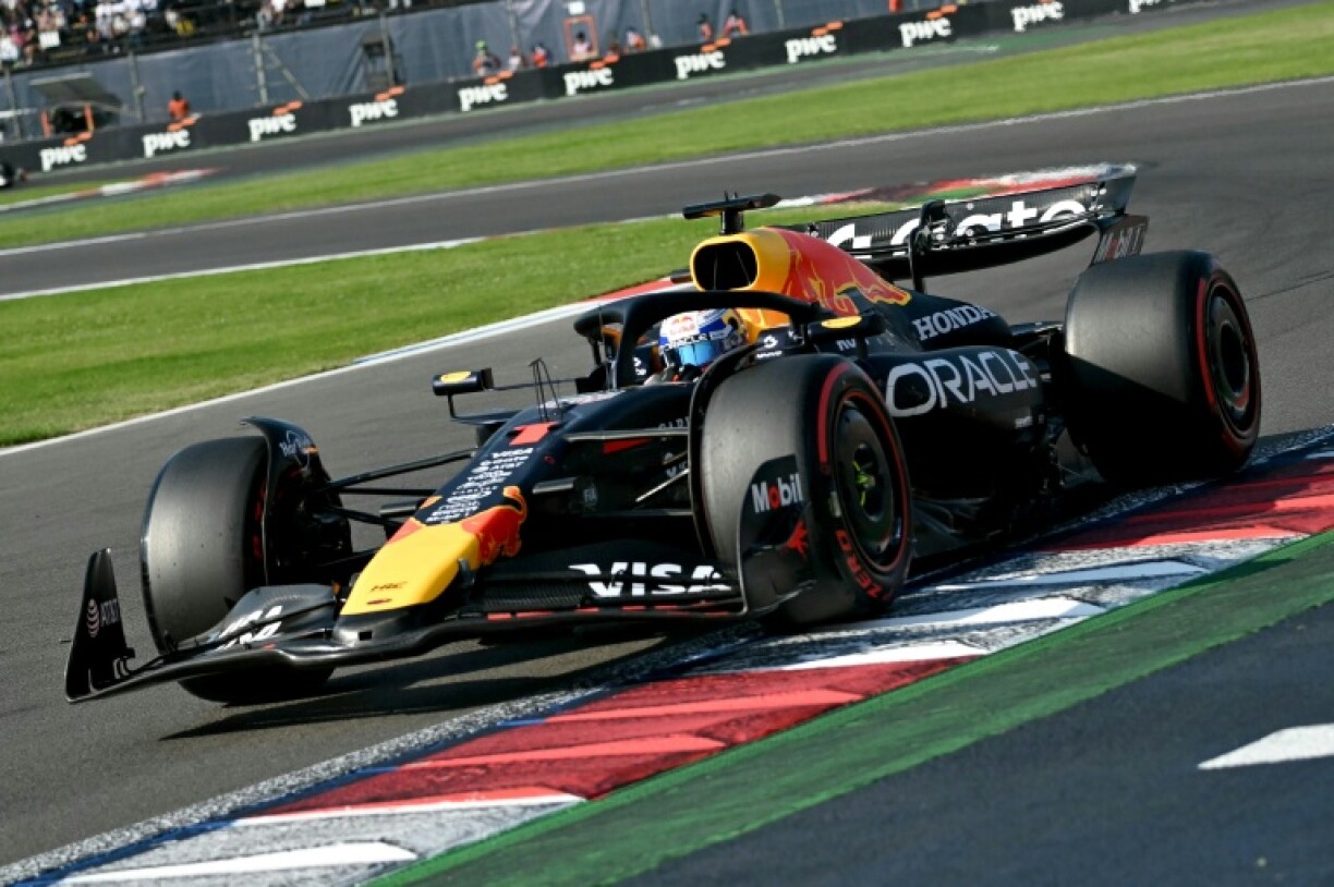 Red Bull's Dutch driver Max Verstappen drives during qualifying for the Mexico Grand Prix
