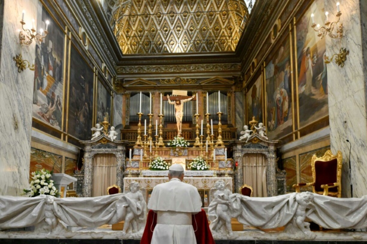 The new pope made a 'private visit' to the Mother of Good Counsel Sanctuary in Genazzano, near Rome