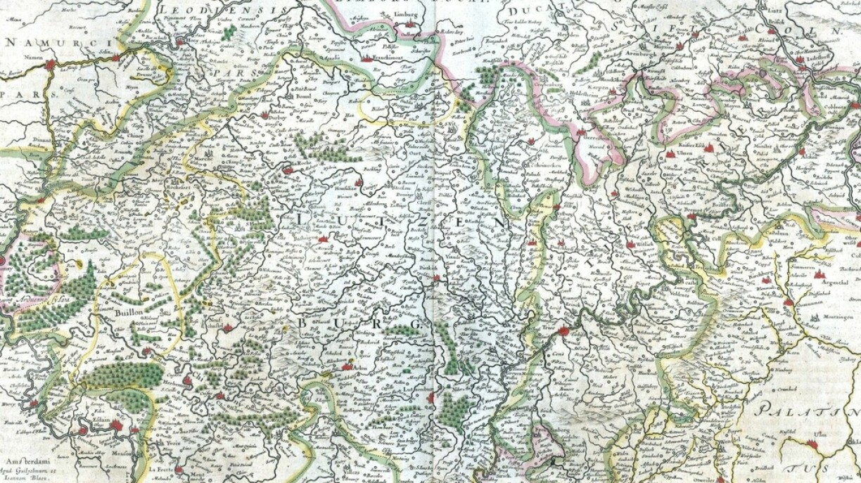 Map of the Duchy of Luxembourg in 1645.(map was cropped)