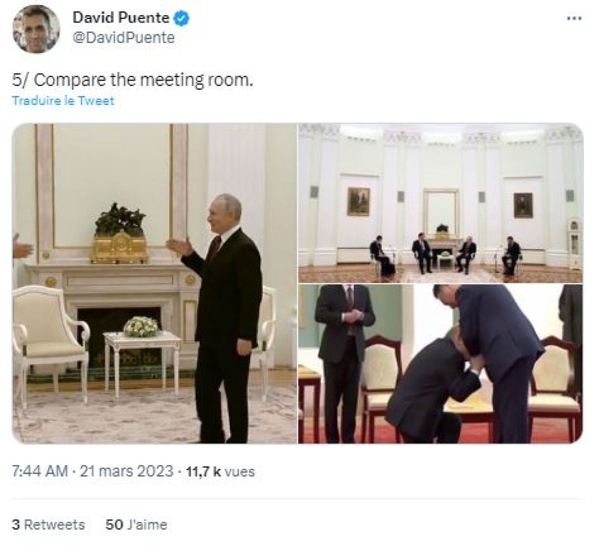 Capture d'écran prise sur Twitter le 23/03/2023