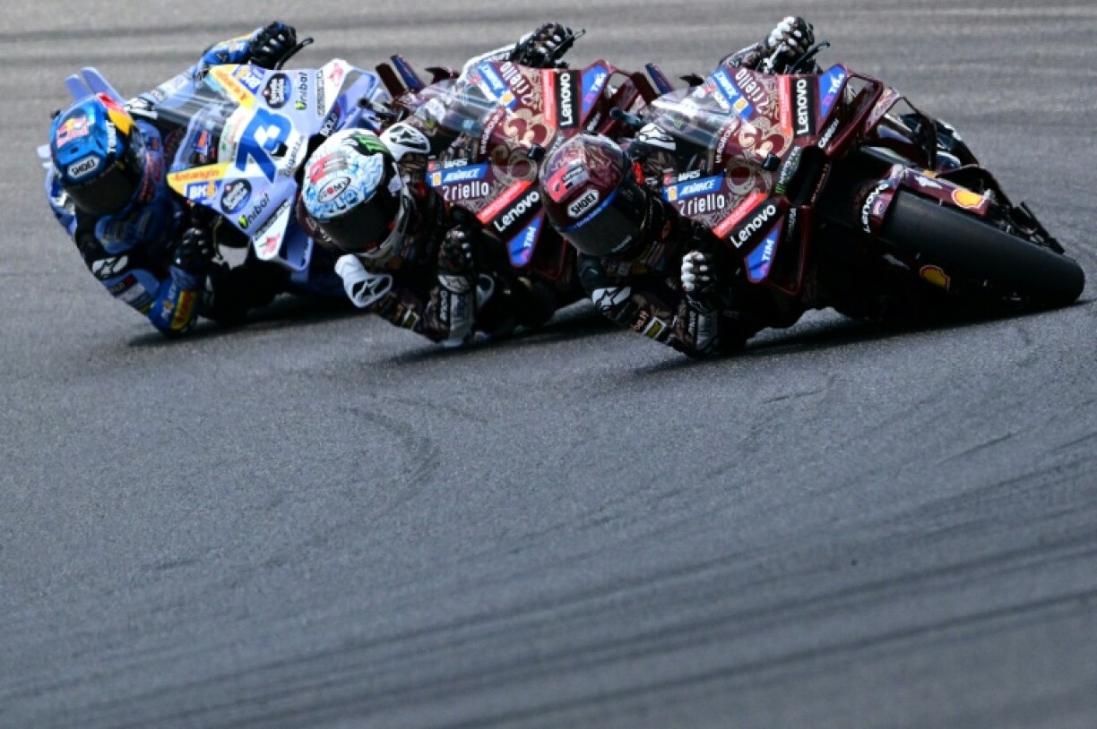 Marc Marquez (R) won the Italian MotoGP on Sunday