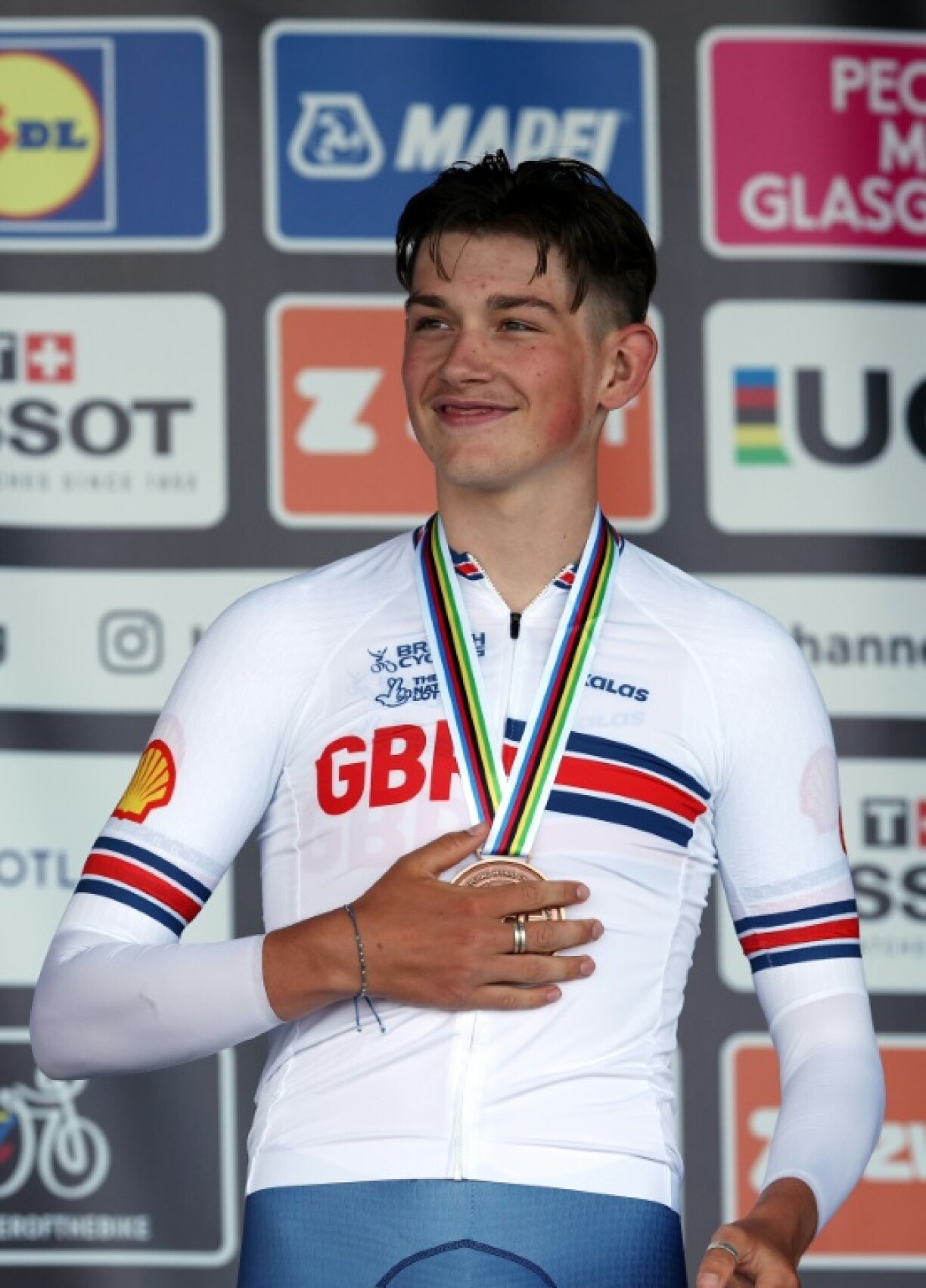 Le Britannique Joshua Tarling médaille de bronze du contre-la-montre des Mondiaux de cyclisme, le 11 août 2023 à Stirling