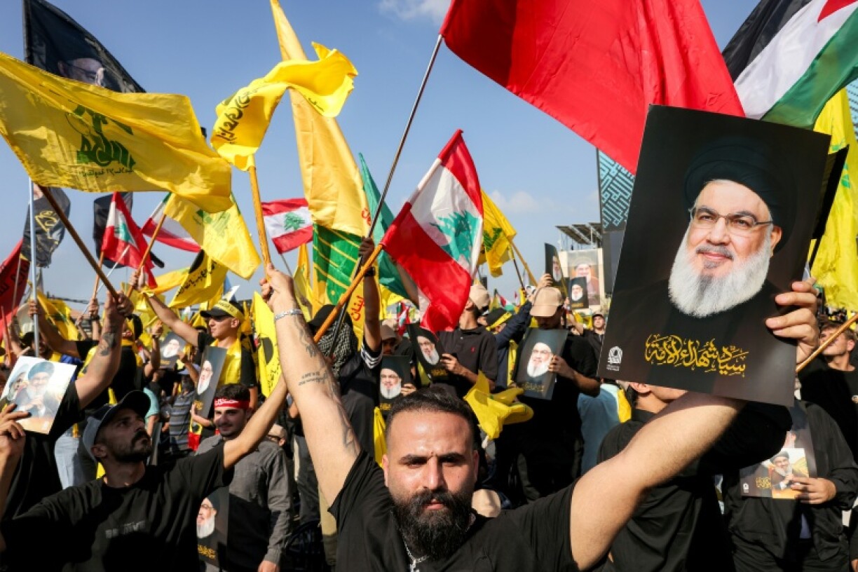 Hezbollah supporters gathered in their tens of thousands to commemorate the death of Hassan Nasrallah