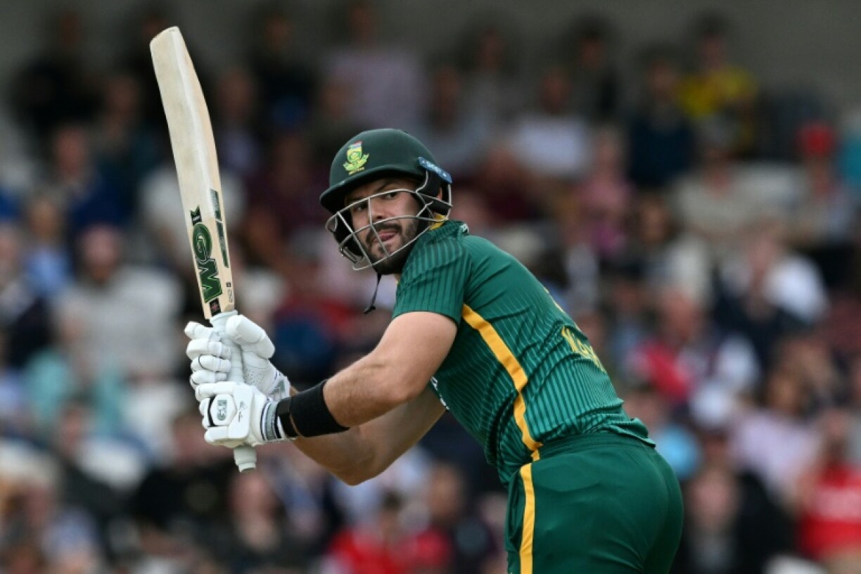 South Africa's Aiden Markram hits out during the first ODI against England at Headingley