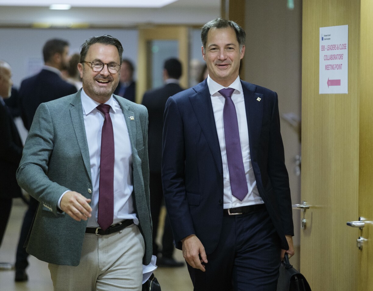 Xavier Bettel and Belgian PM Alexander de Croo EU-summit 20/10/22