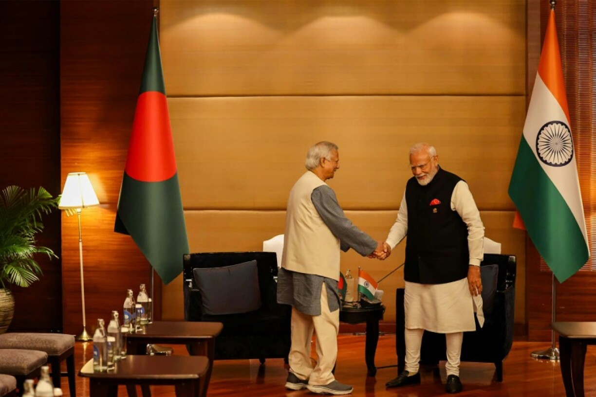 Indian Prime Minister Narendra Modi met with Bangladesh's interim leader Muhammad Yunus in Thailand