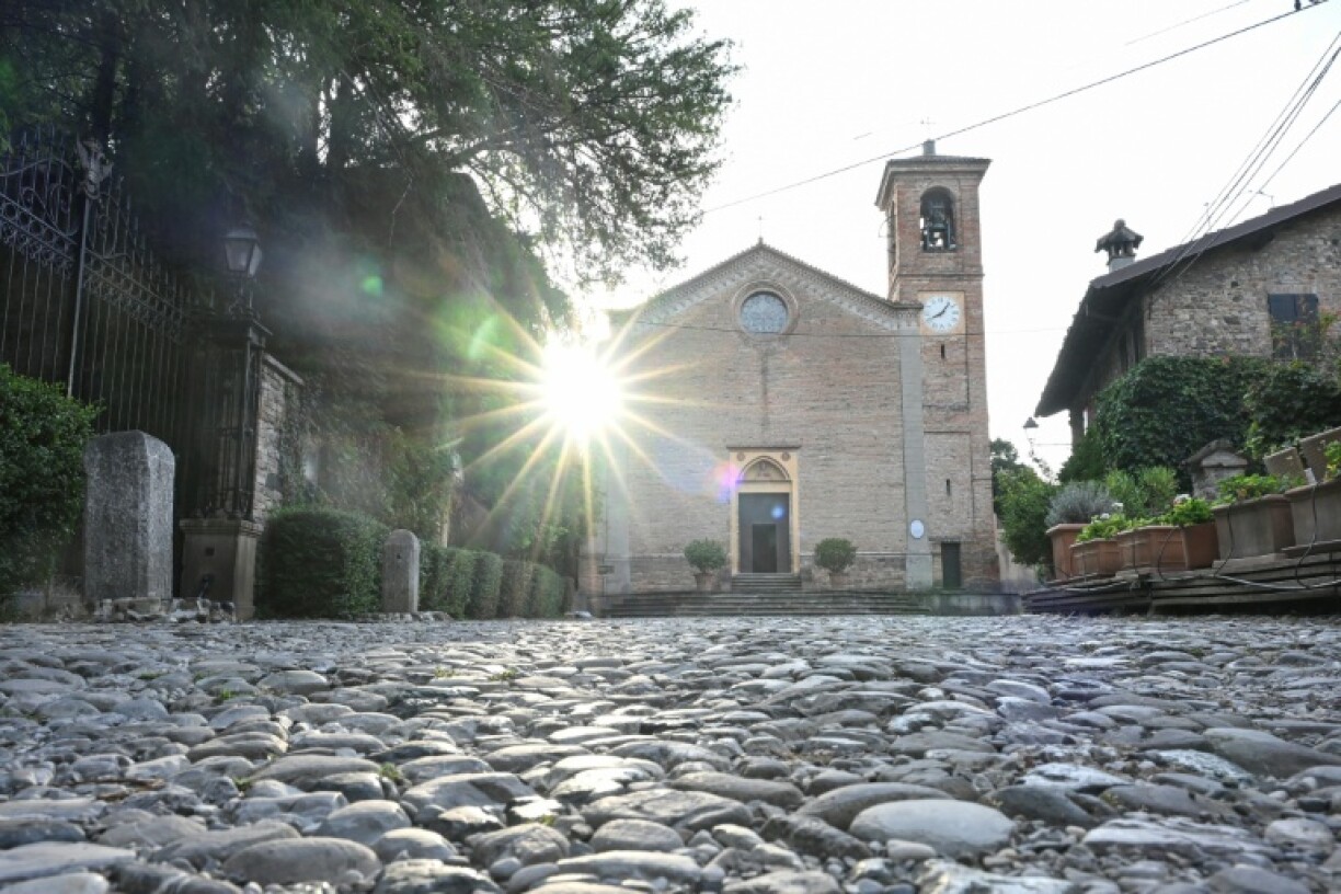 A photo shows a general view of the Church of San Martino before the funeral of late Italian fashion designer Giorgio Armani