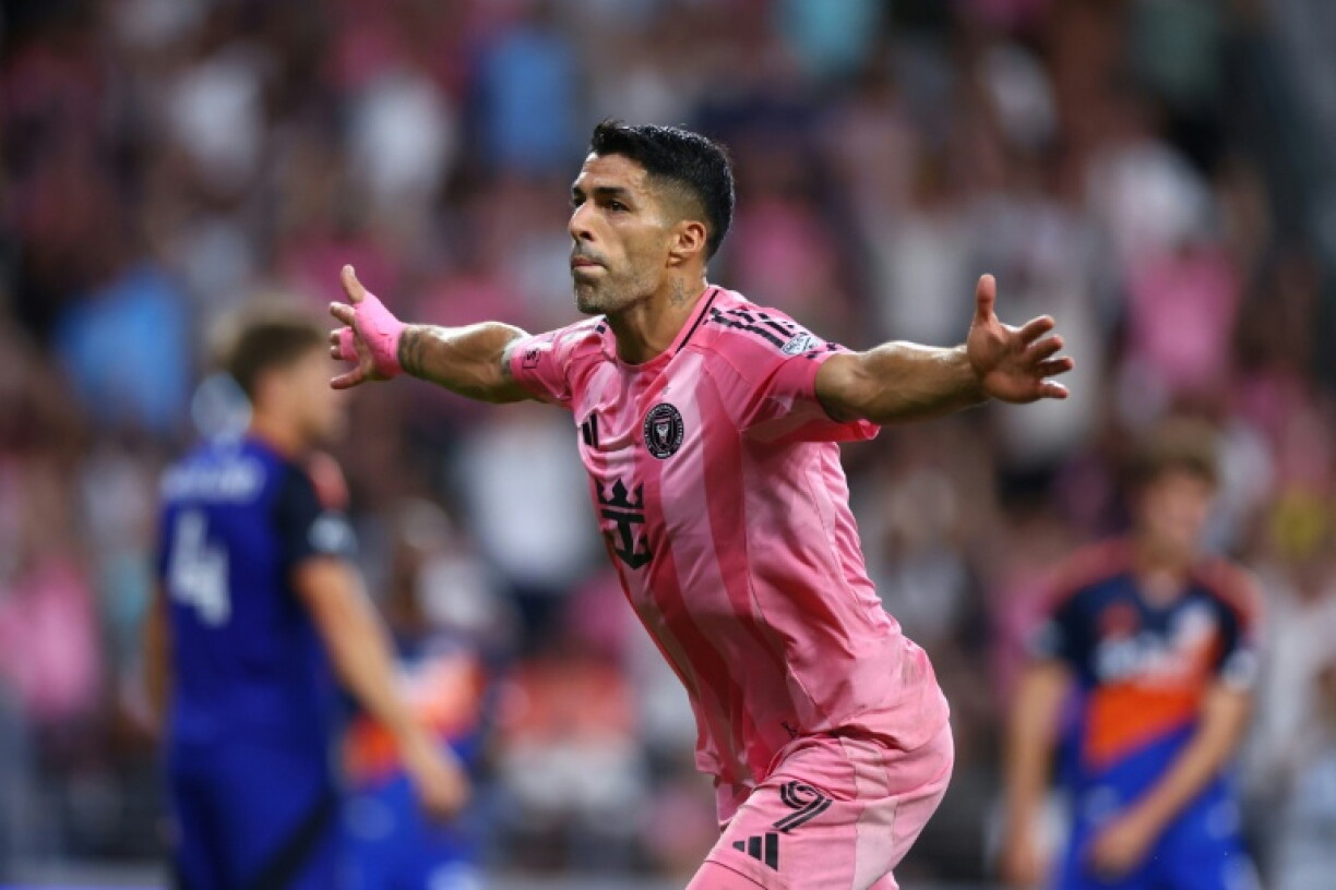 Luis Suarez scored his team's first goal during the MLS match between Inter Miami CF and FC Cincinnati