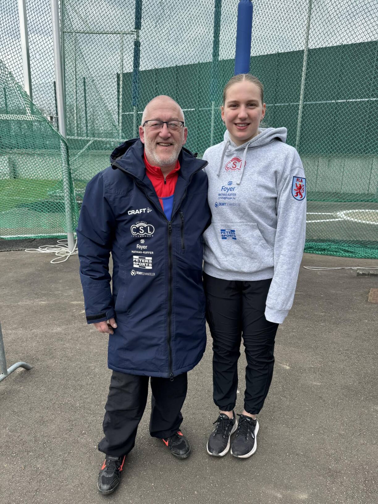 Sofia Snäll (CSL) mat sengem Trainer dem Steve Tonizzo.