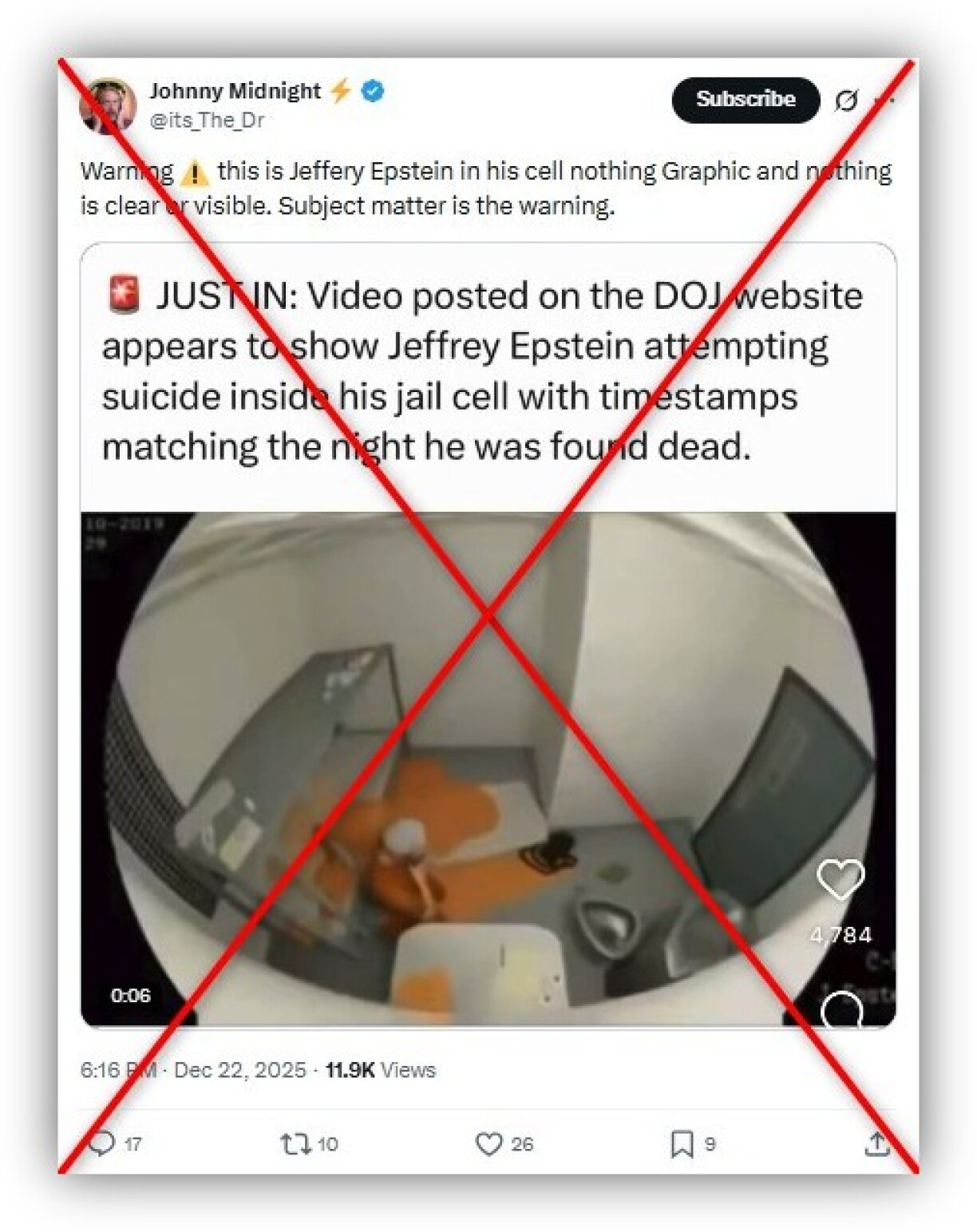 Screenshot from X taken December 24, 2025