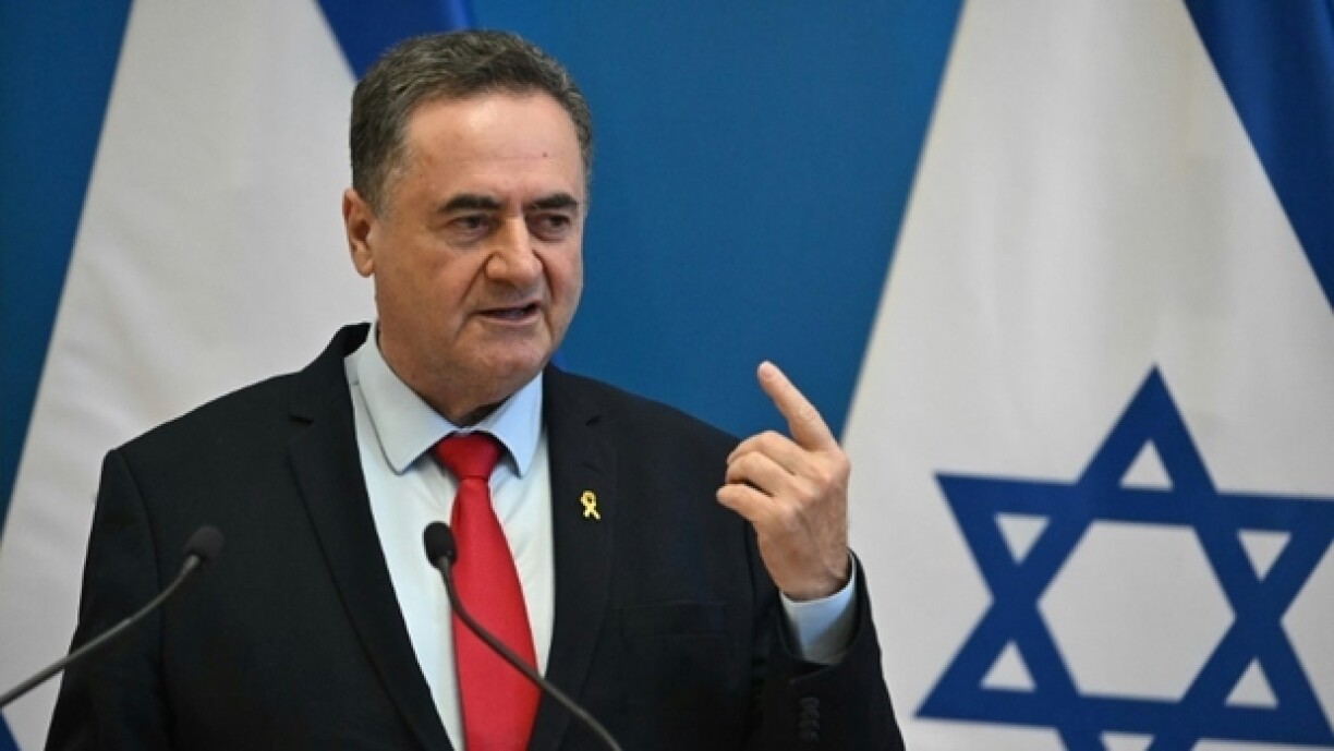 Israël Katz, alors ministre israélien des Affaires étrangères, lors d'une conférence de presse à Budapest, le 17 juin 2024 en Hongrie