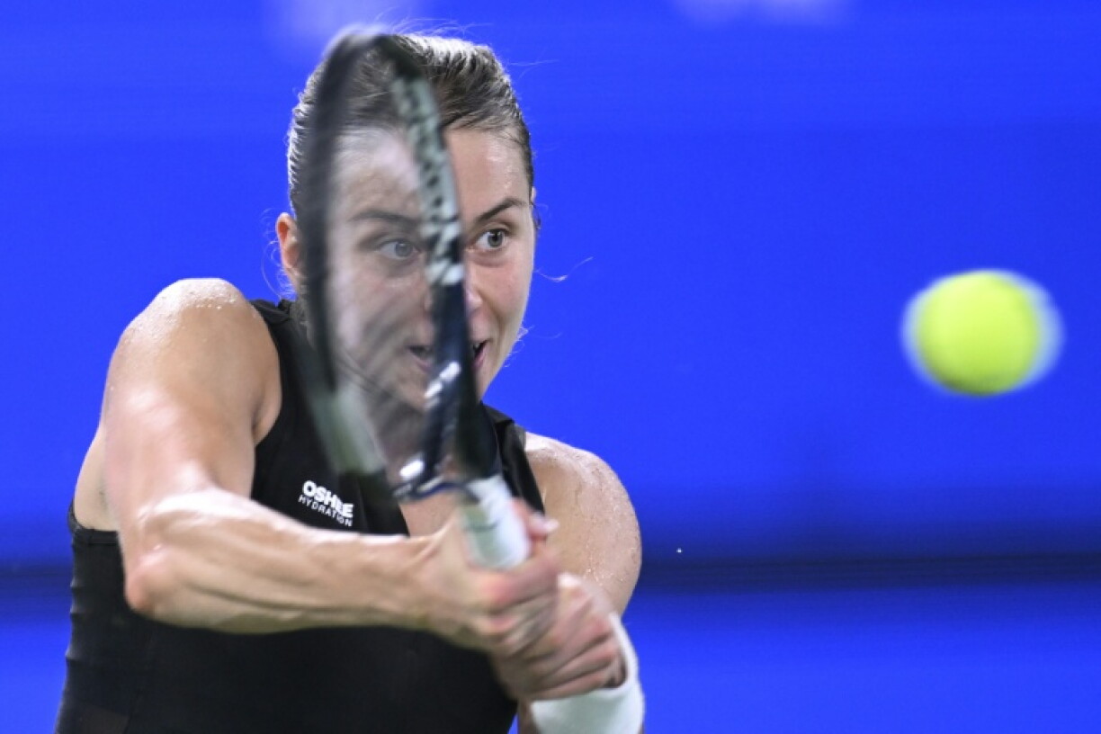 Poland's Maja Chwalinska hits a return in Wuhan
