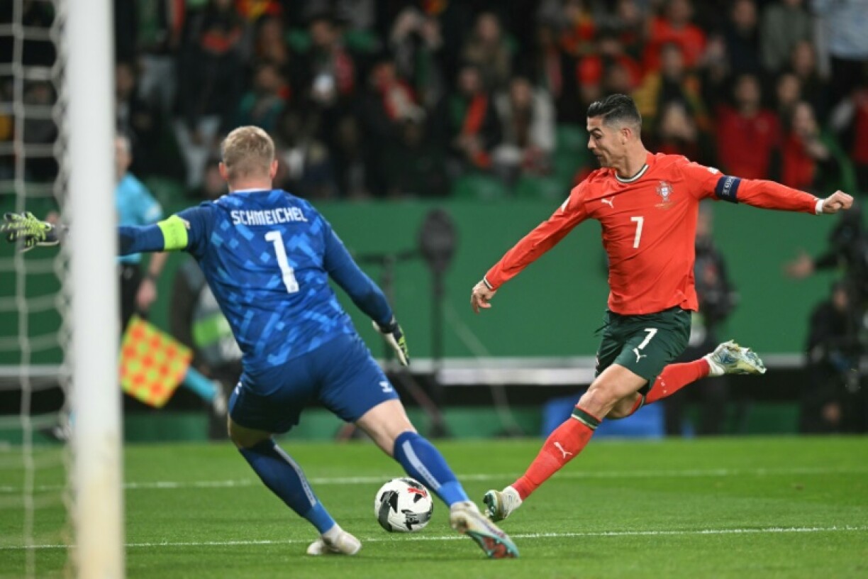 Cristiano Ronaldo scored his first international goal since turning 40 against Denmark
