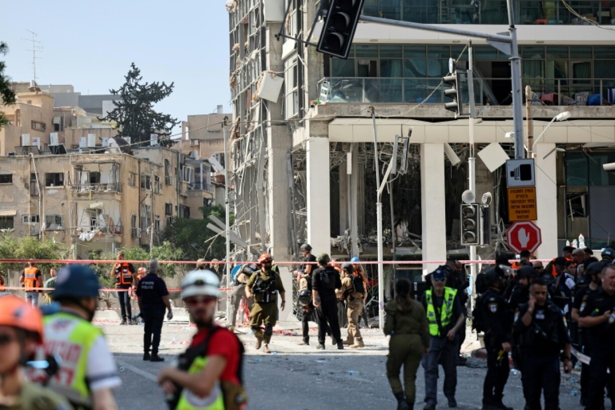 An Iranian missile strike in Ramat Gan, near Tel Aviv, on June 19
