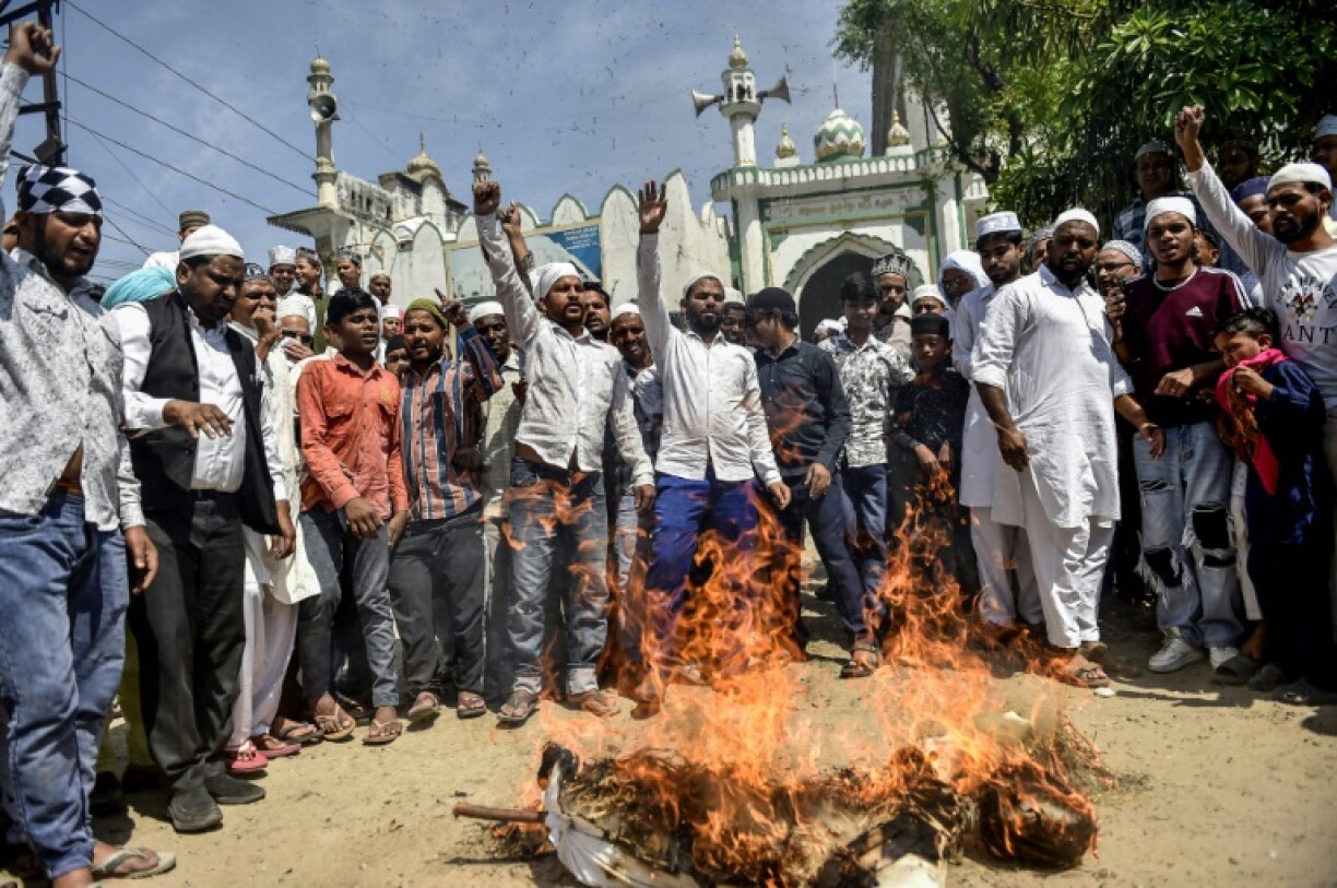 People in India protest following the deadly attack on tourists in Pahalgam