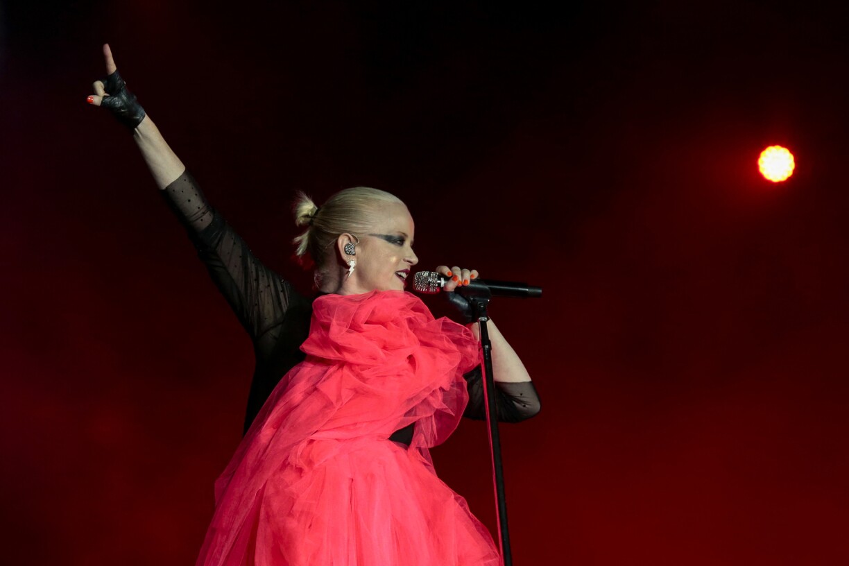 Sao Paulo - The band Garbage during a performance on the Skyline stage, at the The Town 2023 music festival.