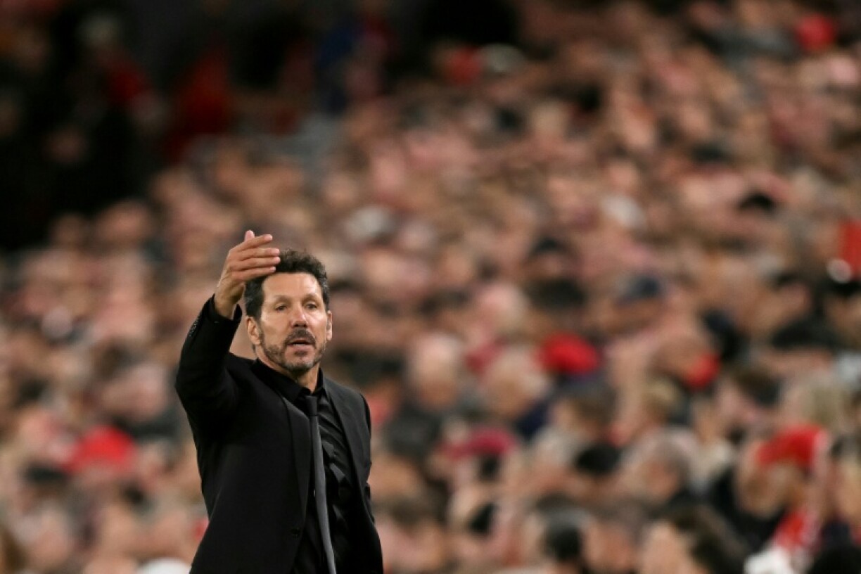 Atletico Madrid manager Diego Simeone was sent off at Anfield