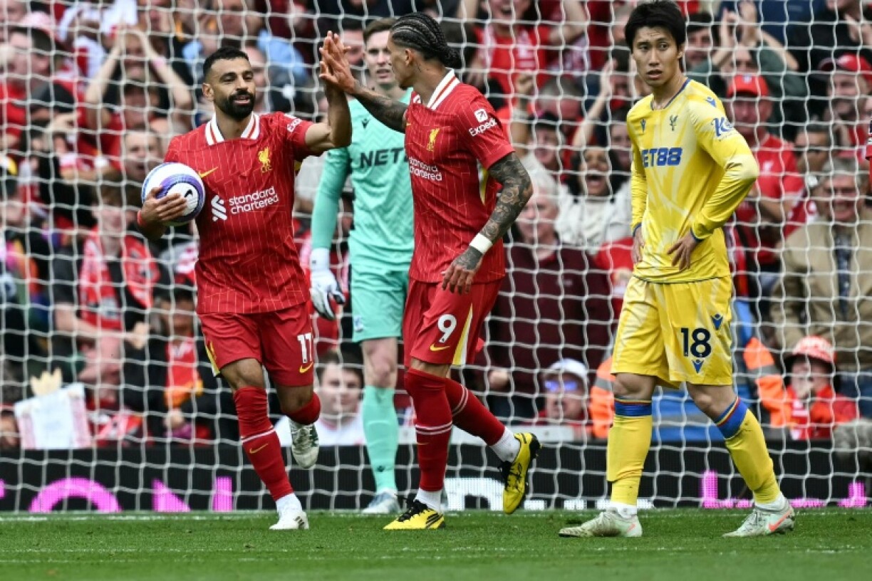Mohamed Salah (left) won the Premier League Golden Boot on Sunday