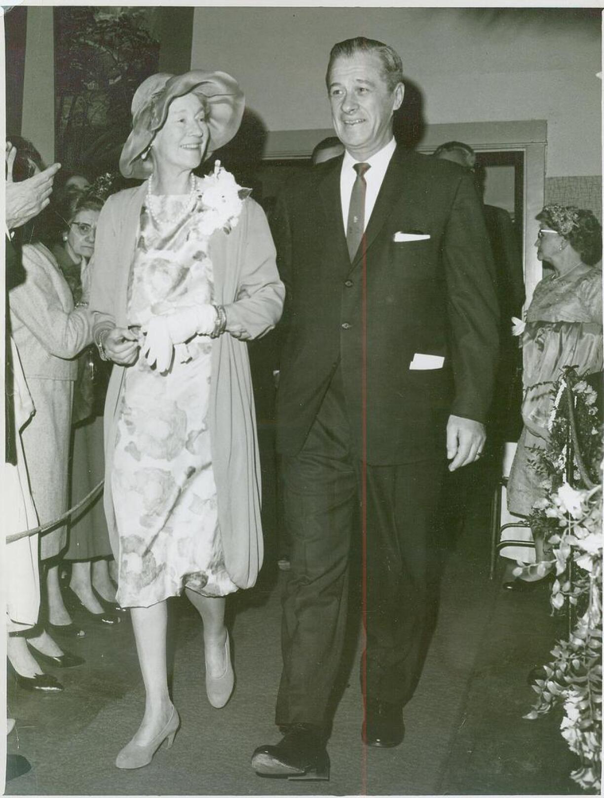 Grand Duchess Charlotte at Luxembourg Gardens, Morton Grove, Illinois, with Honorary Consul of Chicago, Joseph Witry - 1963.