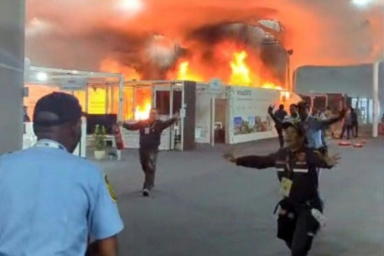 A fire inside the venue of UN climate talks in Brazil has been brought under control