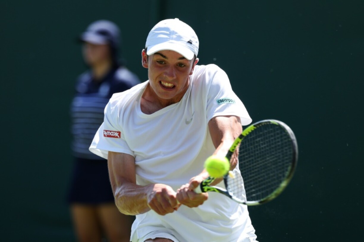 Britain's Oliver Tarvet won on his Wimbledon debut on Monday