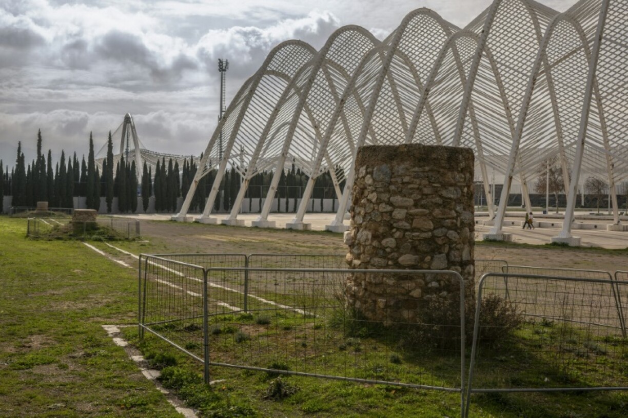 Some of the ancient wells of Hadrian's Aqueduct at the Athens Olympic Sports Complex