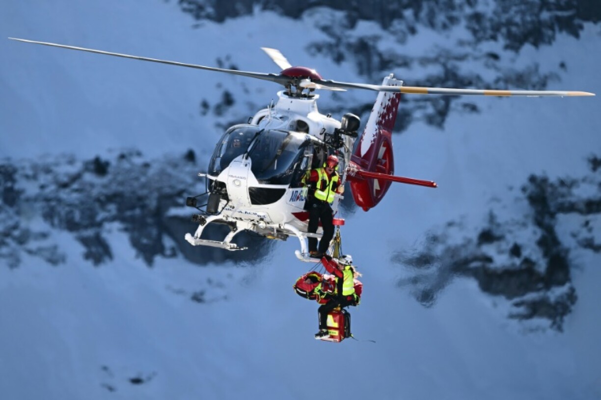 Blaise Giezendanner was helicopter off the mountain afer a heavy crash in the men's downhill at Wengen on Saturday