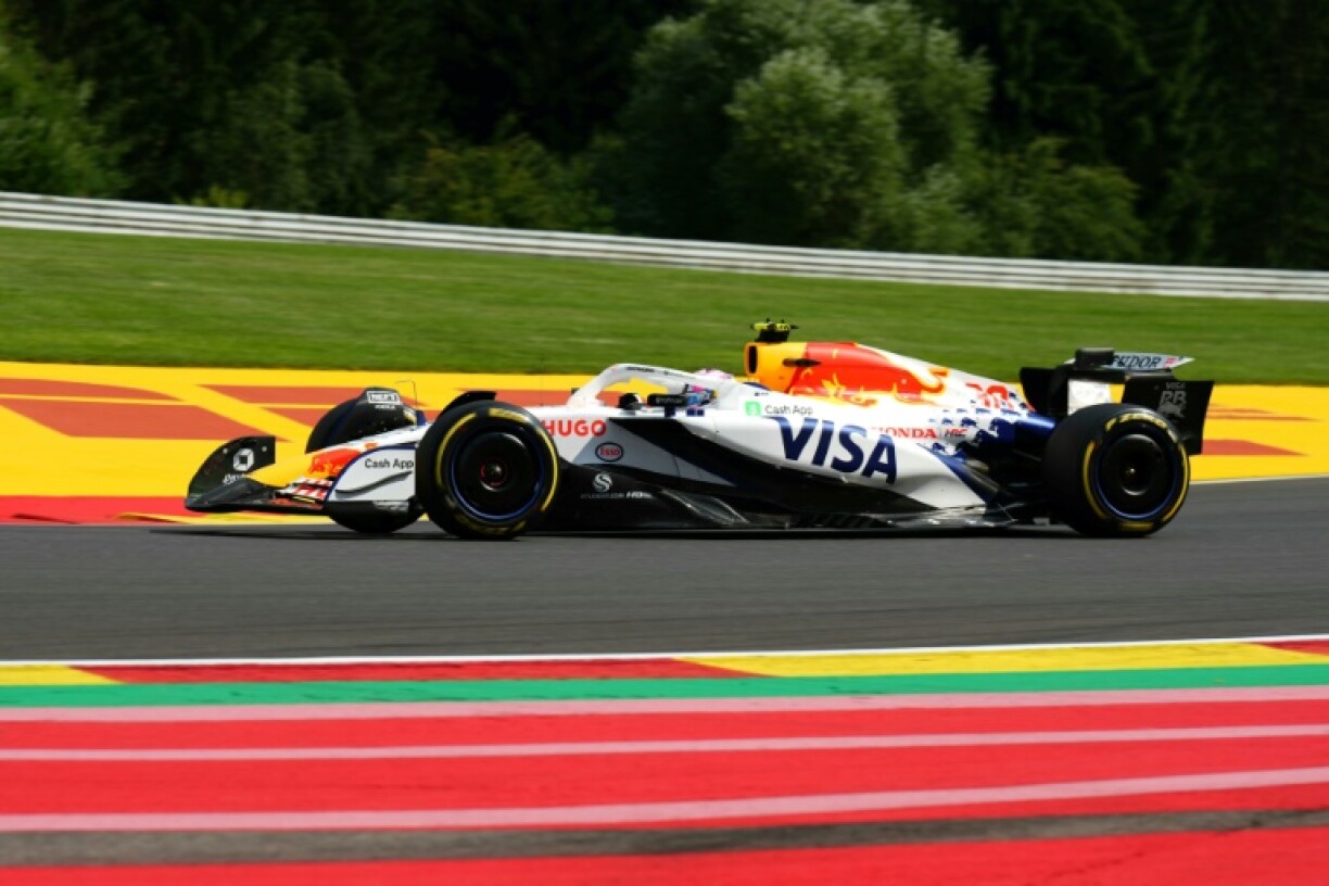 Racing Bulls' Liam Lawson in sprint qualifying action at the Belgian Grand Prix