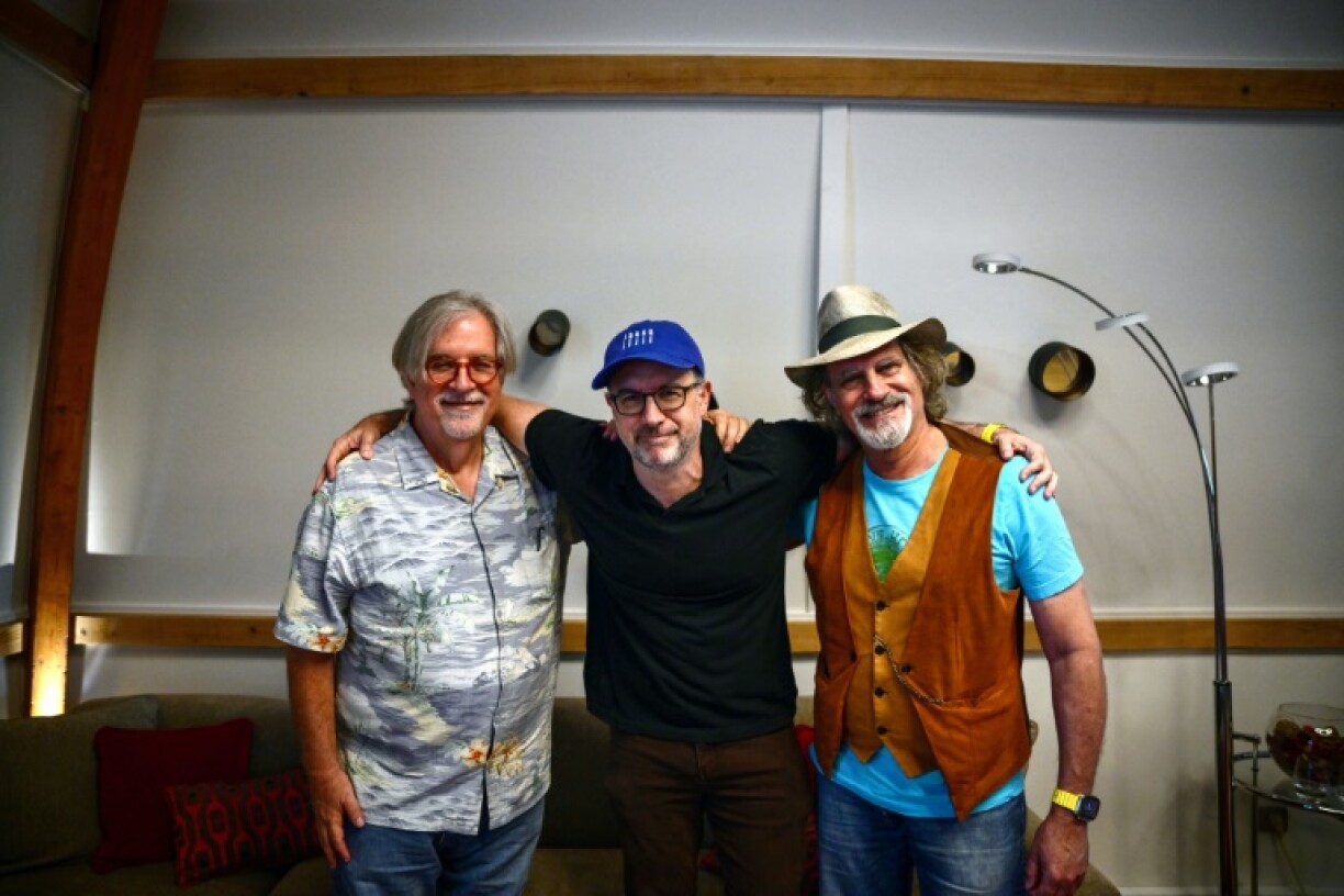 Matt Groening (left), Matt Selman (centre) aand producer David Silverman