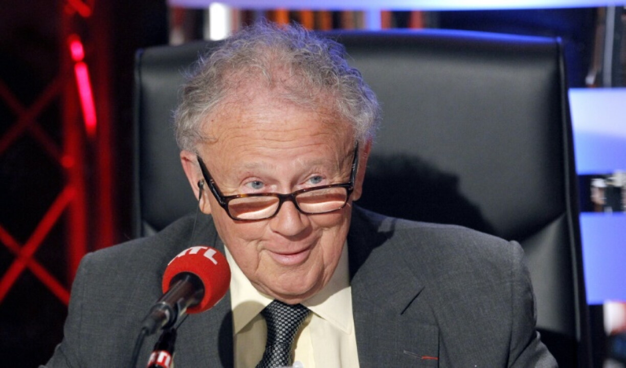 Philippe Bouvard dans les studios de RTL à Paris lors d'une émission des "Grosses têtes" le 29 mars 2010