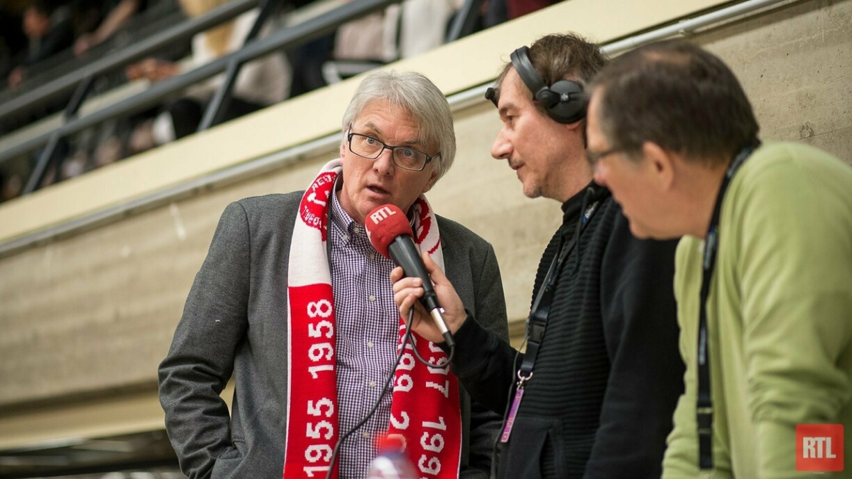 De John Scheuren (lénks) am Interview mam Serge Olmo.