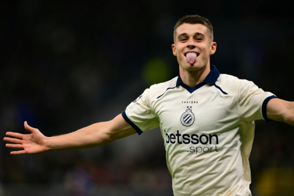 Nicolo Tresoldi hit a hat-trick in Club Brugge's impressive win away to Inter Milan