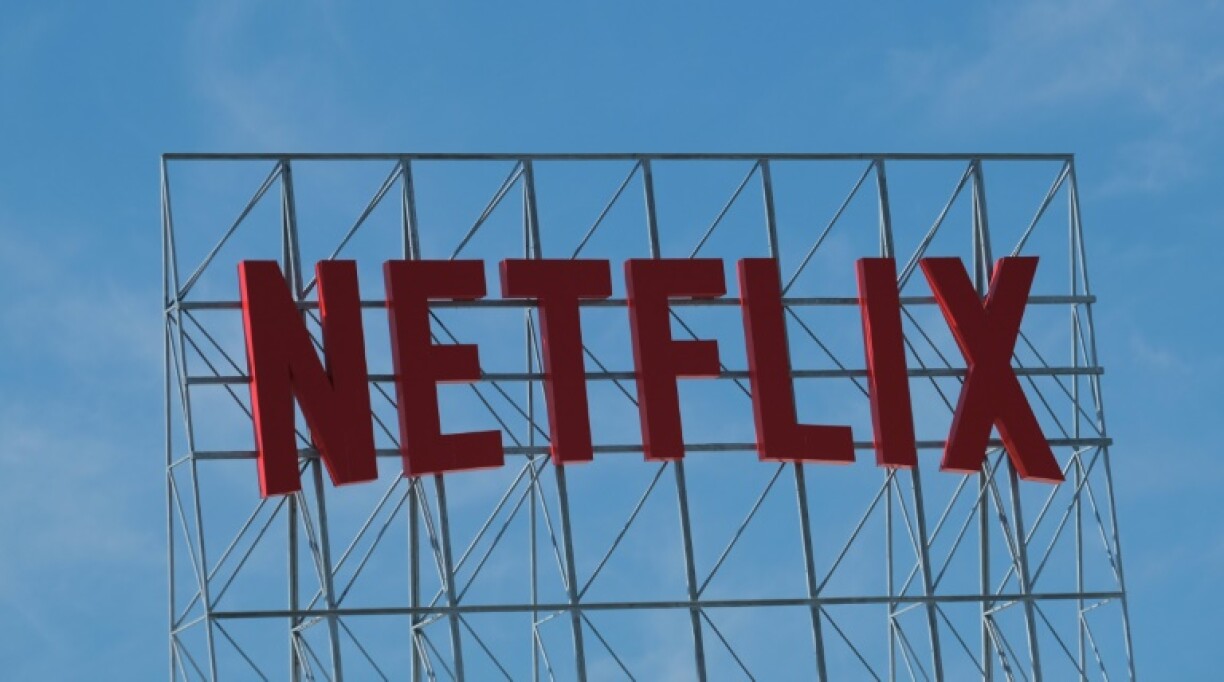Le logo Netflix sur son immeuble à Hollywood le 2 mars 2022