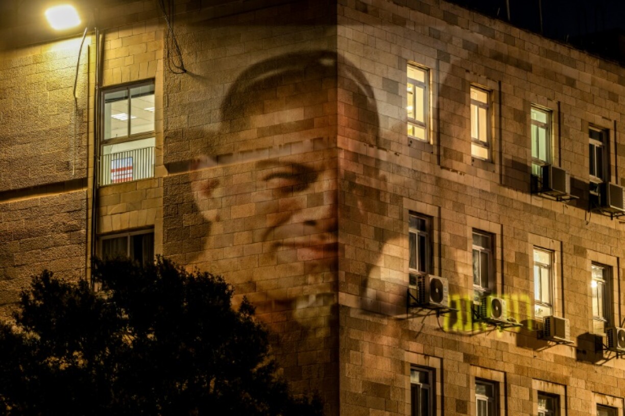 Images of hostages still being held were beamed onto buildings in Jerusalem on Sunday
