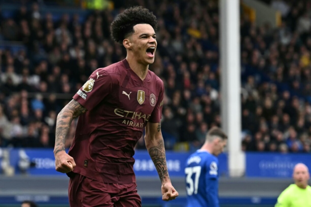 Nico O'Reilly opened the scoring for Man City at Everton