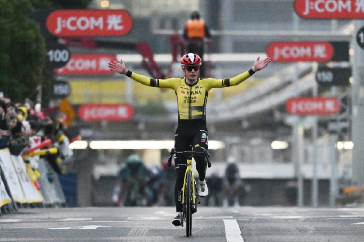 Denmark's Jonas Vingegaard kicked for home on the final lap to win the Saitama Criterium in Japan