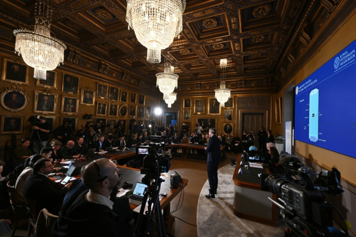 The Nobel committee presented Halzen's work at a news conference in Stockholm